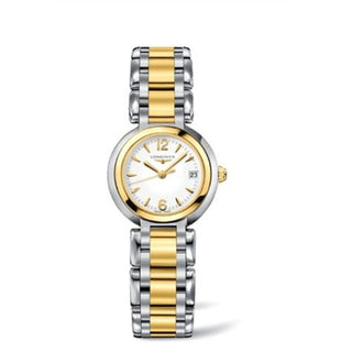 Longines - L8.110.5.90.6  PrimaLuna Quartz 26.5 Stainless Steel / Yellow Gold / White / Bracelet