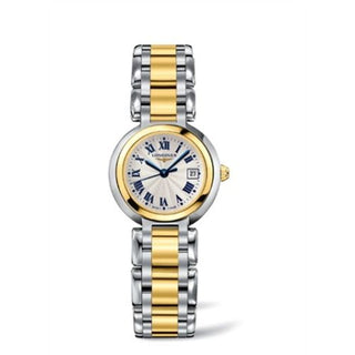 Longines - L8.110.5.91.6  PrimaLuna Quartz 26.5 Stainless Steel / Yellow Gold / Silver - Roman / Bracelet