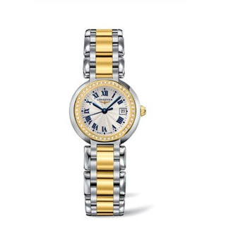 Longines - L8.110.5.95.6  PrimaLuna Quartz 26.5 Stainless Steel / Yellow Gold / Diamond / Silver - Roman / Bracelet