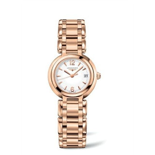 Longines - L8.110.8.16.6  PrimaLuna Quartz 26.5 Pink Gold / White / Bracelet