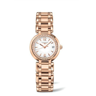 Longines - L8.110.9.16.6  PrimaLuna Quartz 26.5 Pink Gold / Diamond / White / Bracelet