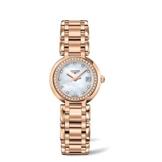 Longines - L8.110.9.87.6  PrimaLuna Quartz 26.5 Pink Gold / Diamond / MOP / Bracelet