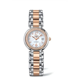 Longines - L8.111.5.88.6  PrimaLuna Automatic 26.5 Two Tone Pink Diamond Funky MOP