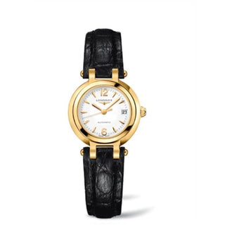 Longines - L8.111.6.16.2  PrimaLuna Automatic 26.5 Yellow Gold Leather Arabic