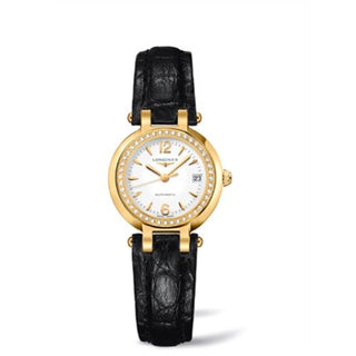 Longines - L8.111.7.16.2  PrimaLuna Automatic 26.5 Yellow Gold Diamond Leather Arabic