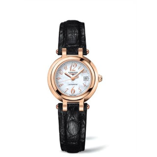 Longines - L8.111.8.83.2  PrimaLuna Automatic 26.5 Pink Gold Leather Funky MOP