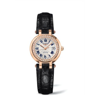 Longines - L8.111.9.78.2  PrimaLuna Automatic 26.5 Pink Gold Diamond Leather