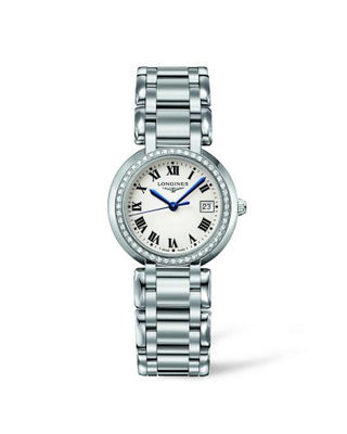 Longines - L8.112.0.71.6  PrimaLuna Quartz 30 Stainless Steel / Diamond / Silver - Roman / Bracelet