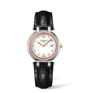 Longines - L8.112.5.19.2  PrimaLuna Quartz 30 Stainless Steel / Pink Gold / Diamond / White