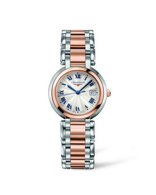 Longines - L8.112.5.78.6  PrimaLuna Quartz 30 Stainless Steel / Pink Gold / Silver - Roman / Bracelet