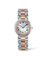 Longines PrimaLuna Quartz 30 Stainless Steel / Pink Gold / MOP - Arabic / Bracelet (L8.112.5.79.6)