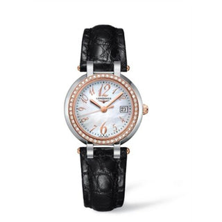 Longines - L8.112.5.88.2  PrimaLuna Quartz 30 Stainless Steel / Pink Gold / Diamond / MOP - Arabic