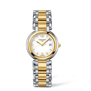 Longines - L8.112.5.90.6  PrimaLuna Quartz 30 Stainless Steel / Yellow Gold / White / Bracelet