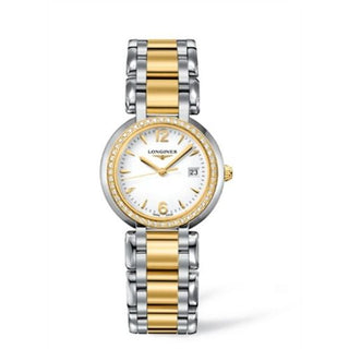 Longines - L8.112.5.94.6  PrimaLuna Quartz 30 Stainless Steel / Yellow Gold / Diamond / White / Bracelet