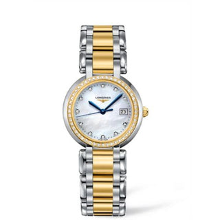 Longines - L8.112.5.97.6  PrimaLuna Quartz 30 Stainless Steel / Yellow Gold / Diamond / MOP / Bracelet