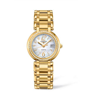 Longines - L8.113.7.83.6  PrimaLuna Automatic 30 Yellow Gold Diamond Funky MOP