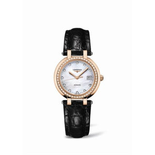 Longines - L8.113.9.87.2  PrimaLuna Automatic 30 Pink Gold Diamond Leather MOP