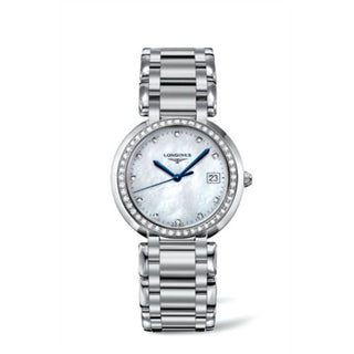 Longines - L8.114.0.87.6  PrimaLuna Quartz 34 Stainless Steel / Diamond / MOP / Bracelet