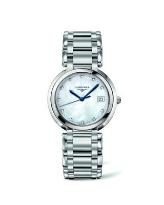 Longines - L8.114.4.87.6  PrimaLuna Quartz 34 Stainless Steel / MOP / Bracelet