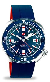 Ligure - LWT21002  Tartaruga Scuba Diver GMT Stainless Steel / Blue  / Rubber