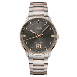 Mido - M021.626.22.061.00  Commander Big Date Stainless Steel - Rose Gold / Grey / Bracelet