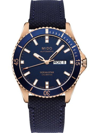 Mido - M026.430.36.041.00  Ocean Star 200 Rose / Blue / Canvas