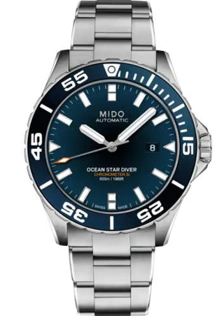 Mido - M026.608.11.041.00  Ocean Star 600 Chronometer Stainless Steel / Blue / Bracelet