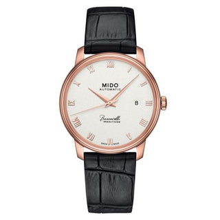 Mido - M027.407.36.013.00  Baroncelli Heritage Rose Gold / Beige - Roman