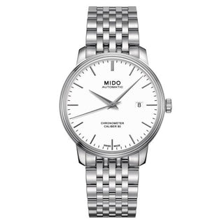 Mido - M027.408.11.011.00  Baroncelli Chronometer Stainless Steel / White / Bracelet