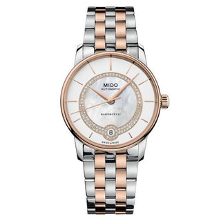 Mido - M037.807.22.031.00  Baroncelli Lady Necklace Stainless Steel - Rose Gold / MOP