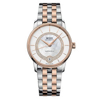 Mido Baroncelli Heritage Smiling Moon 33 Stainless Steel - Rose Gold / White (M037.807.22.031.00)