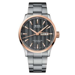 Mido - M038.431.21.061.00  Multifort Chronometer 1 Stainless Steel / Rose Gold / Grey / Bracelet