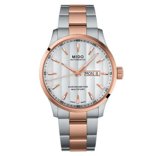 Mido - M038.431.22.031.00  Multifort Chronometer 1 Stainless Steel / Rose Gold / Silver / Bracelet