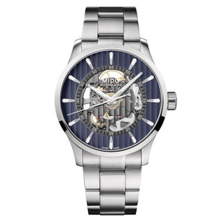 Mido - M038.436.11.041.00  Multifort Skeleton Vertigo Stainless Steel / Blue / Bracelet