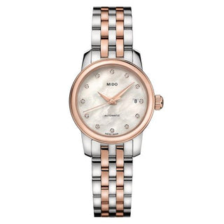 Mido - M039.007.22.106.00  Baroncelli Lady Twenty Five Stainless Steel - Rose Gold / MOP / Bracelet