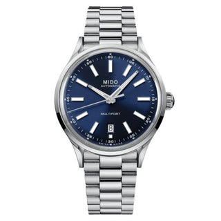 Mido - M040.407.11.041.00  Multifort Powerwind Stainless Steel / Blue / Bracelet