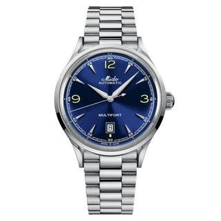 Mido - M040.407.11.047.00  Multifort Powerwind Stainless Steel / Blue / Bracelet