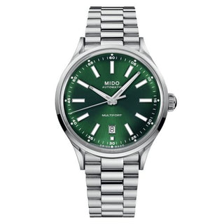 Mido - M040.407.11.091.00  Multifort Powerwind Stainless Steel / Green / Bracelet