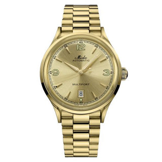 Mido - M040.407.33.027.00  \Multifort Powerwind Yellow Gold / Champagne / Bracelet