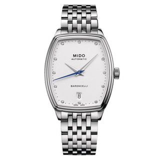 Mido - M041.307.11.016.00  Baroncelli Tonneau Lady Stainless Steel / White - Diamond / Bracelet