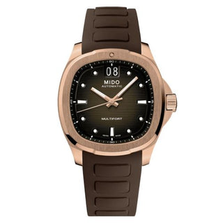 Mido - M049.526.37.291.00  Multifort TV Big Date Rose Gold / Brown / Rubber