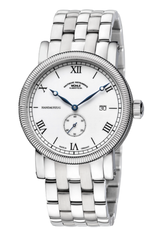 Mühle Glashütte - M1-08-11-MB  Teutonia III Handaufzug Kleine Sekunde White / Bracelet