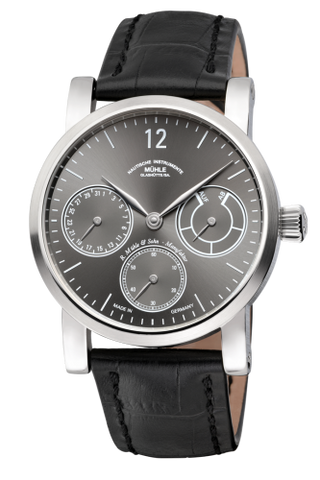 Mühle Glashütte - M1-11-46-LB  Robert Mühle Zeigerdatum Anthracite / Strap