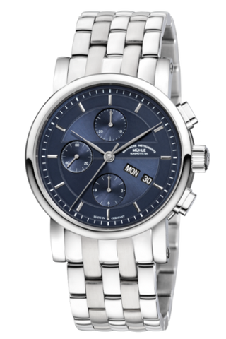 Mühle Glashütte - M1-30-92-MB  Teutonia II Chronograph Blue / Bracelet