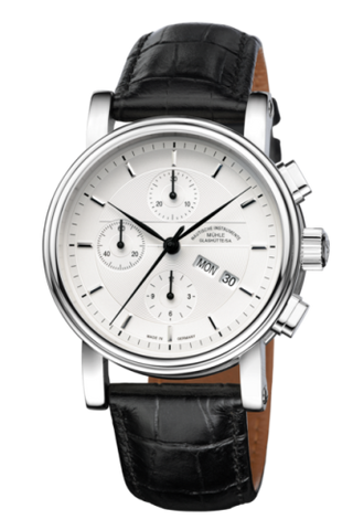 Mühle Glashütte - M1-30-95-LB  Teutonia II Chronograph Silver / Strap