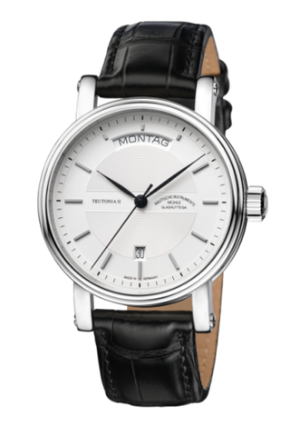 Mühle Glashütte - M1-33-65-LB  Teutonia II Tag/Datum Silver / Strap