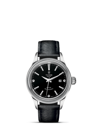 Tudor - 12100-0008  Style 28 Stainless Steel / Black-Diamond / Strap