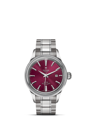 Tudor - 12100-0011  Style 28 Stainless Steel / Burgundy / Bracelet