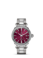 Tudor Style 28 Stainless Steel / Burgundy-Diamond / Bracelet (12100-0011)