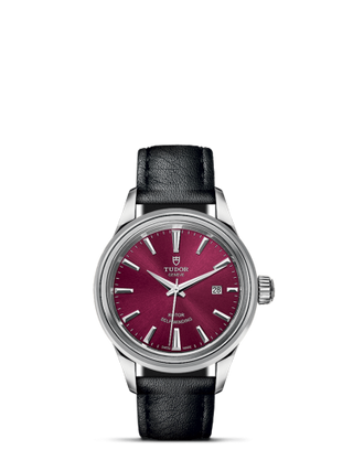 Tudor - 12100-0012  Style 28 Stainless Steel / Burgundy / Strap